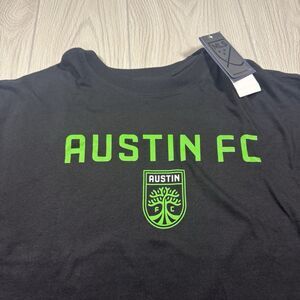 Austin FC TShirt Mens XXL Tall Black Spellout Logo Heart and Soul MLS Soccer New